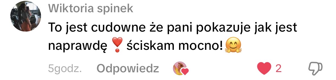 Komentarz doceniający pokazywanie prawdziwych sytuacji